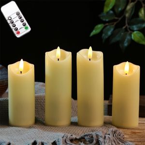 Candles Pack of 234 Realistic Fake Electronic Christmas Candles With Remote Control Battery Operated Flameless Pillar Window Candles 221010