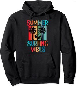 Men's Hoodies Cool Fun Summer Vibes Surfboard Surfing Vintage Retro Surf Pullover Hoodie