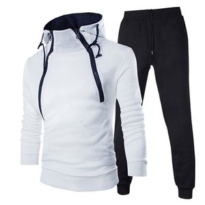 Tute da uomo Trend Abiti da uomo Giacca sportiva e pantaloni della tuta Autunno Inverno Design con cerniera Tuta da uomo con cappuccio ispessita 221010