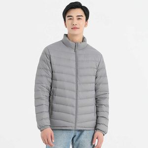 Men's Down Parkas Lightweight Fashion Jacket 2022 autumn and winter new Stand Collar Casual Thin Duck grey black Navy G221010