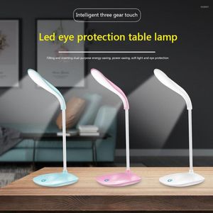 Bordslampor LED -lampan USB -laddningsbar ögonskydd Vikbar Dimble Touch Kids Bedroom Night Light Portable Desk