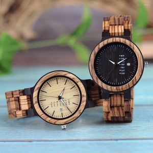 Muñecos de pulsera Bobo Bird Men Match Wood Wood Men's Watches For Man Wrist Women Wooden Watepiece Anniversary Gift