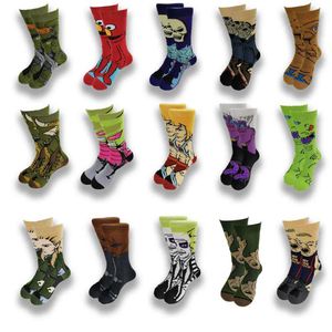 Herrensocken Street Style Hiphop Personalisierte Neuheit Horror Socke Männer Seltsamer Comic-Stil Männer Socken Lustige Herbst Winter Baumwolle Warme Kleid Socken T221012