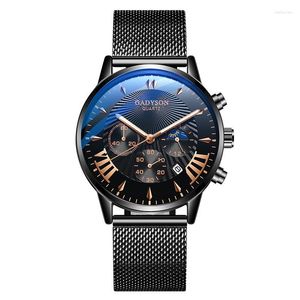 Zegarki na rękę luksusowe zegarki dla mężczyzn zegarek ze stali nierdzewnej męski kwarc kwarcowy prosty whatch zegar renogio masculino relOJ171c