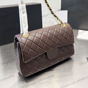 Womens Classic Lambbskin elecilted double flap bags matelasse gold hardware chain crossbody الكتف متعدد pochette مصمم حقائب اليد الفاخرة ثمانية خيارات الألوان 25 ج