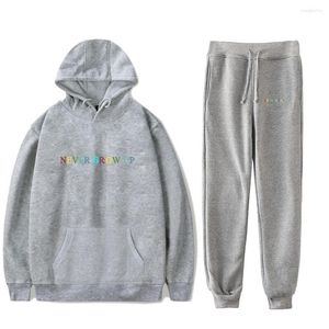 Herren Hoodies Never Give Up Set Herbst Winter Männer/Frauen Mit Kapuze Und Hosen Streetwear Pullover Schweiß Trainingsanzüge 9