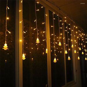 Stringhe Lampada decorativa per esterni Stringa AC 220V Finestra Xmas The Eaves Ringhiera Albero di Natale Ciondolo Decor LED Spina coda cintura