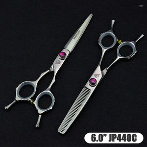 6" Barbers Hair Cutting Scissors Kit Razor Blade Straight & Thinning Scissor Barber Shears Salon Tools