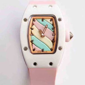 Luxury RM Wristwatch Mill Business Leisure RM07-03 Hela automatisk mekanisk Millr Watch White Ceramic Tape Trend Female Watches 916B