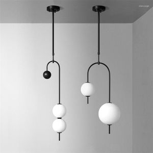 Kronleuchter Nordic Schwarz Kronleuchter Moderne Designer LED Einfache Bar Esszimmer Restaurant Magic Bean Büro Ball Traube Hanglamp