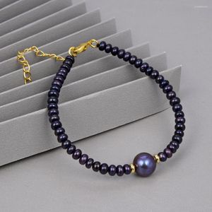 Strand Rondelle Black Freshwater Pearl 11mm Tahitian Bracelet