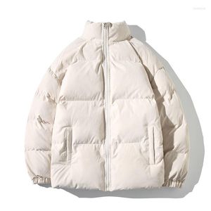 Men's Down Big Size Thicken Men Warm Parkas Solid Color Stand Collar Fashion Male Winter Coat Cotton Padded Jacket Harajuku Clothing