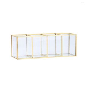 Storage Boxes Multi Compartment Makeup Organizer Clear Comestics Case With Brush Holder Large Capacity Jewlery Box