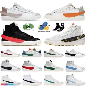 2022 Blazer Mid 77 Jumbo Casual Shoes Vintage White Indigo Black Multi-Color Women Men Catechu Sunflower Pink Oxford Platform Trainers Low Classic Flat Sneakers Off Off