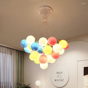 Candeliers de lustre acrílico nórdico decoração de lâmpada de balão moderno iluminação interna sala de estar infantil garoto de solo de solo loft
