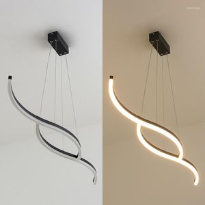 Ljuskronor whiteblack nordisk lampa ledde för kök sovrum matsal akryl hängande modern ljuskrona belysning armaturer