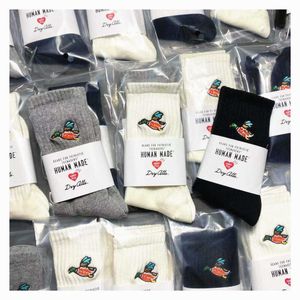 Meias masculinas 3Colors Crew Street Fashion Socks Cotton Patrodling Flying Little Duck Bordidery Border
