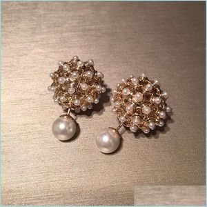 Stud Fashion Unikalny luksusowy projektant Piękne Pretty Hollow Pearl Studs For Woman Girl