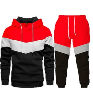 Herrspårar Ins influencer Tracksuit Autumn Winter Hoodie Suit Casual HoodiePants Sport Tvådelkläder Sportkläder Set G221011