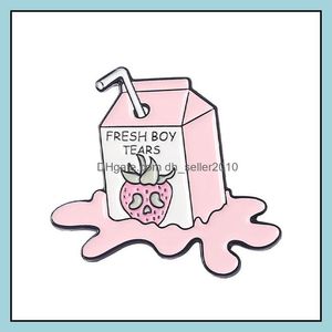 ピンブローチカスタマイズされたピンクスキルローズハートエナメルピン合金男性女性バッジバッグ布ジュエリーアクセサリー漫画bkブローチ11 dhy6g