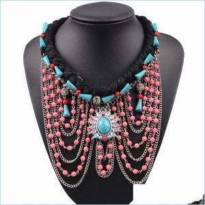 Chokers Arrival Design Fashion Brand Choker Necklace Vintage Crystal Chunky Bead Statement Pendant For Women Jewelry Chokers Drop De Dhmxb