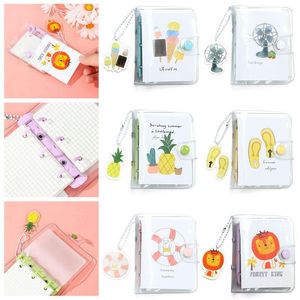 With Pendant For Diary Journal Transparent 3-Ring Binder Covers Inner Paper Mini Loose-Leaf Notebook Small Notepad