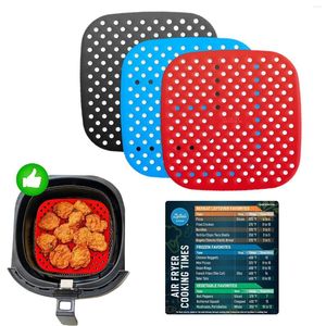 Table Mats Air Fryer Liner 3-Piece Square Pads For Non-Stick Food Silicone Steaming Baskets