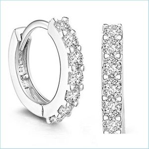 Stud Charms Orecchini a bottone da sposa New 925 Sterling Sier 7 Cz High Simated Diamonds Fidanzamento Beautif Jewelry Crystal Ear Rings 250 Dhczu