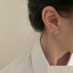 Hoop Huggie Rhinestone Small Piercing Chain Round Hoop Earrings For Women Cute Circle Ear Ring Female Fashion Jewelry Brincos Hi Dhifc