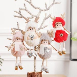 Decorações de Natal Pink Plush Plush Angel Girl Tree Orname