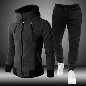 Herrspåriga huvtrakten Set Hoodie Set Män varumärke sportkläder hoodiessweatpant stycken Vinter varma kläder tröjor byxor kostymer g221011