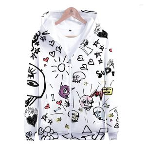 Herrtröjor 2022 Mod Sun Zipper 3D Print Hoodie Sweatshirt Harajuku MS Fashion Men and Women Streetwe Clores