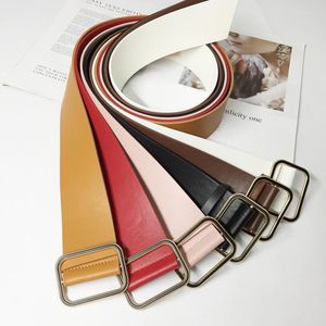 Belts White Pink Yellow PU Leather Waist Belt Wide Corset Strap For Women Buckle Cinture Dress Shirt AccessoriesBelts