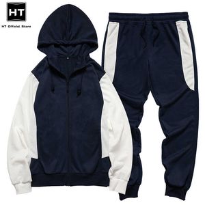 Herrspårsugnar Nya set Spring Autumn Man Sportswear Piece Set Sports Suit Fashion Jacketpant Sweatsuit Manlig träningsdräkt G221011