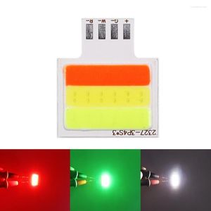 5st Liten RGW Tricolor Cob LED CHIP LIGHT 12V 2W Red Green White 3 F￤rglysdioder f￶r dekorationssignal LIFTHTS BIL LAMP DIY