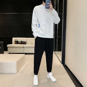 Herrspårsfall xl Autumn Två stycken Sätt långärmad tröja Sweatpants Fashion Mens Trendy Tracksuit Letter Sports Suit G221011