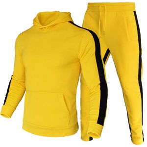 Herrspåriga randiga byxor Ställ in fitnesskontrast Hoodies Sweatshirt och passar Autumn Winter Casual Hooded Tracksuit G221011