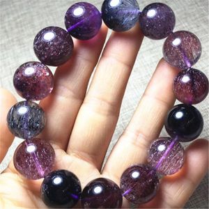 Strand Genuine Natural Super 7 Seven Crystal Melody Stone Beads Bracelet 16mm