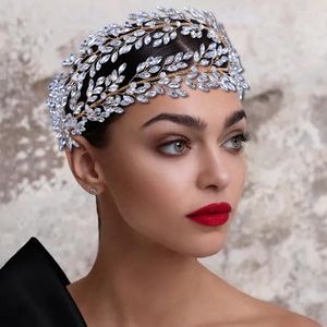 Nagłówki Shinny Bridal Hair Band Wedding Pałąk na głowę Rhinestone Clip Akcesoria Kryształowa biżuteria Tiarasheadpiece