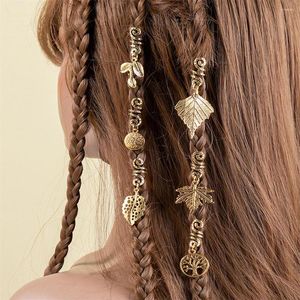 Haarklammern Stück antikes Blattgold spiraler Haarnadel für Frauen Mädchen Blätter Charme Perlen Vintage Retro Zöpfe Accessoires