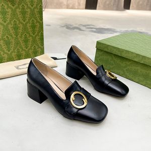 Desinger Blondes Loafer Shoes Women Mid-heel Pump 70s Penny Loafers Lady Heels Oxfords Black White Leather Moccasins Work Casual Party