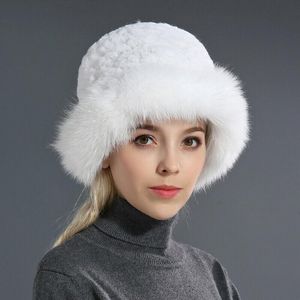 Mulheres Beanie Fur Hat Winter Cap quente Capinho de raposa de pêlo de pêlo de peles