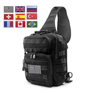 Vandringsdoor v skor d stor EDC Tactical Shoulder Bag Army Molle Chest Pack Waterproof Outdoor Camping Trekking