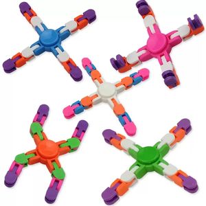 Nya fyra hörn fidget spinnerchain leksak vuxna antistress spinnare hand leksaker barn stress relif diy chain autism present zm1012