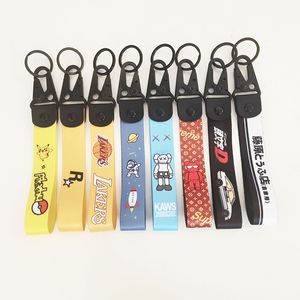 Customize Ribbon Wrist Lanyard Keychain Heat Transfer Process Print LOGO Wristlet Strap Keychains Holder Promotion Gifts