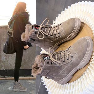 Подлинная кожа Martin Boots Женские 2022 Новые зимние плюшевые толстые снежные снежные ботинки с высоким подъемом