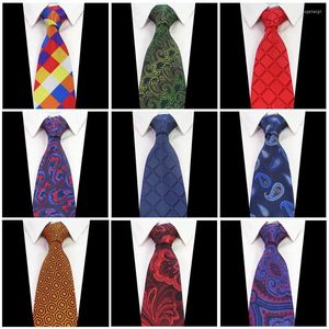 Bow Ties Gusleson Design Silk Men Paisley Plaid Jacquard Woven Neck Tie Floral 8cm For Suit Business Wedding Slips