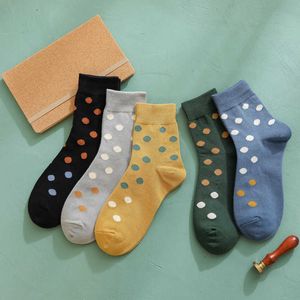 Men's Socks New Style Cotton Dot Stripe Business Men Soft Breathable Four Seasons for Male T221011