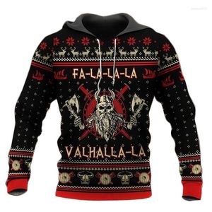 Herrhuvor Viking Tattoo 3D Zipper Hoodie Women For Men Halloween Pullover Christmas Sweatshirts Cosplay Costume