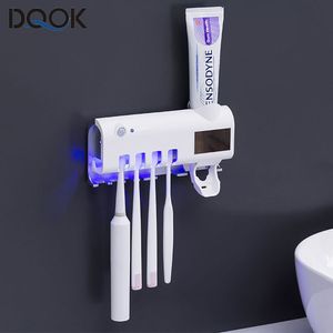Toothbrush Holders Toothpaste Dispenser Solar Energy Bathroom Storage Box Multi-function USB Charge 221012